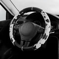 Road Comforts Cow Pattern Steering Wheel Cover - Made with PVC Leather - Anti-Slip, Universal Fit 14 1/2 inches to 15 inches
