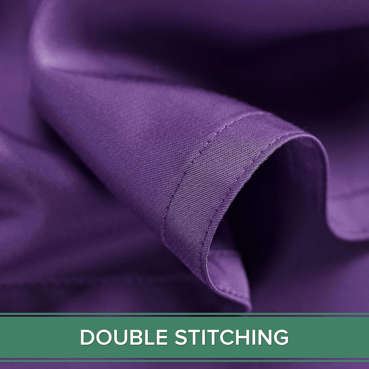 King Pillowcases by Pure Bamboo, Genuine 100% Organic Viscose Derived from Bamboo, Luxuriously Soft & Cooling, Double Stitching, Envelope Closure (2 King Pillowcases, Purple)