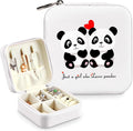 Panda Jewelry Box, Gifts For Kids Teens Girls, Panda Lovers Stuff Items Accessories Things Merchandise Decor Merch, Travel Ring Earrings Necklace Organizer Holder!