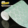 Shelf Liners for Kitchen Cabinets Non Adhesive Drawer Liner 17.5in x 20FT Light Green Quatrefoil Thickened Shelf Liner Strong Non-Slip Easy to Clean Tool Box Refrigerator with Knife and Tape Measure