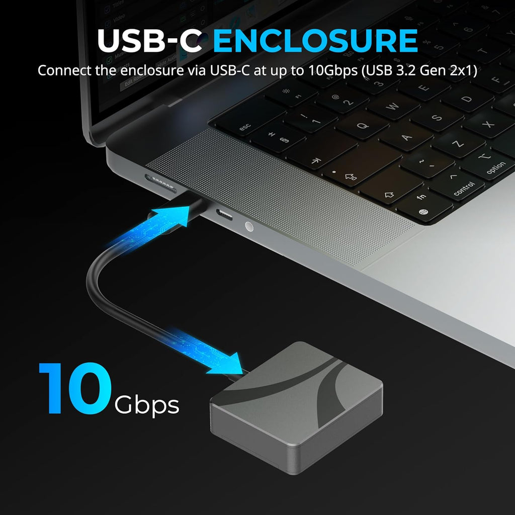 SABRENT USB-C Enclosure for M.2 2230 PCIe NVMe SSDs, 10Gbps Transfer Speed, UASP and Trim Support, Compatible with Windows, macOS, Linux (EC-NE30)