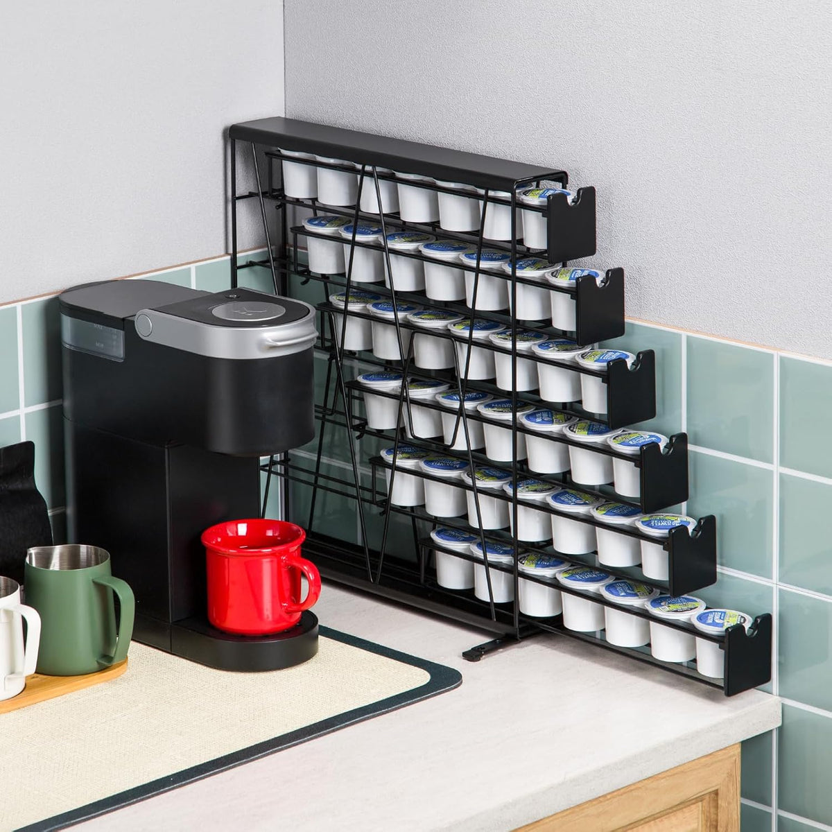 ZCDCP for K Cup Coffee Pod Holder, K Cup Holder Drawer Wall Mounted Coffee Pod Organiser (Holds 42 Coffee Pods)