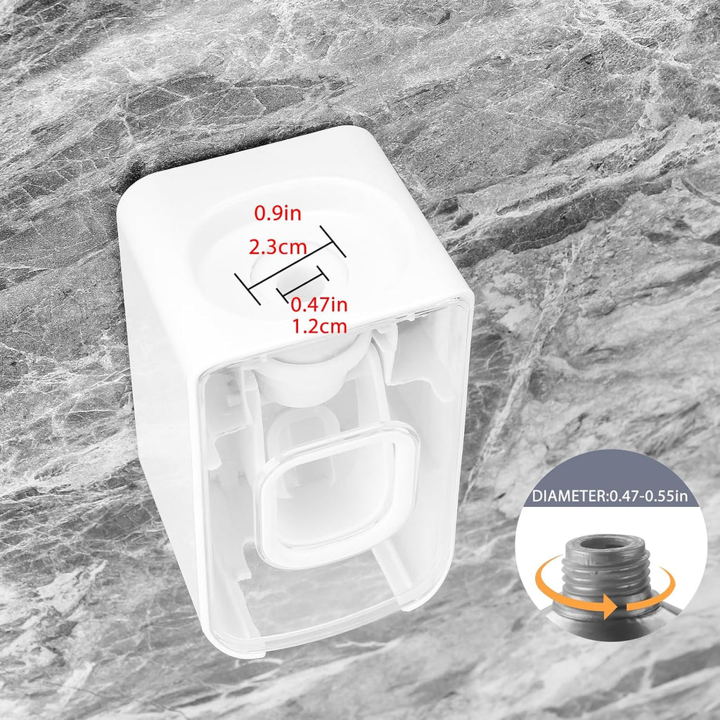2 Slot Toothbrush Holder and Toothpaste Dispenser Wall Mounted, Automatic Toothpaste Squeezer, 2 in 1 Tooth Brush Toothpaste Organizer for Shower (Clear)