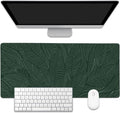 Golden Tropical Leaf Large Gaming Mouse Pad,Waterproof Desk Mat for Desktop,Non-Slip Rubber Base Mousepad with Stitched Edges for Laptop Office and Home 35.4X15.7 Inch