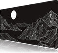 Black and White Mountain Large Mouse Pad,Gaming Keyboard Desk Pad,Extended Mouse Mat Non-Slip Rubber Base with Stitched Edges for Office Game Home XXL 35.4"x15.7"