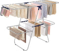 SONGMICS Clothes Drying Rack, Foldable 2-Level Laundry Drying Rack,