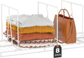 Wire Shelf Dividers for Closet: Tall 8 Pack 12-Inch Deep Adjustable Organizer for Shelves,Metal Rack Separator for Clothes, Purses & Bags，No Tool
