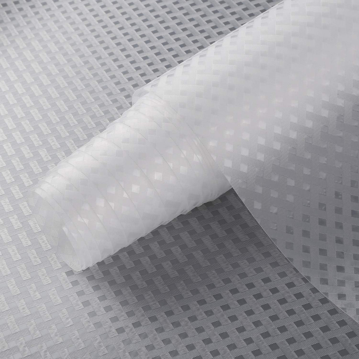 HooTown Refrigerator, Fridge Shelf Liners and Drawer Mats 11.8 Inch Wide x 393.7 Inch Long, Non Adhesive EVA Plastic Washable Waterproof Pads for Kitchen Cabinet, Pantry Closet, Cupboard, Clear