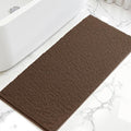 SUBRTEX Bathroom Rugs, 24" x 60" Chenille Bath Rug Soft Short Plush Bath Mat Soft Shower Mat Water Absorbent Shower Mat Quick Dry Machine Washable, Brown