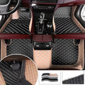 Custom Car Floor Mats for 96% Sedan SUV Sports Car Protection Full Coverage Pads Anti-Slip Leather Floor Lining All Weather Car Floor Mats (Black Beige and Beige)