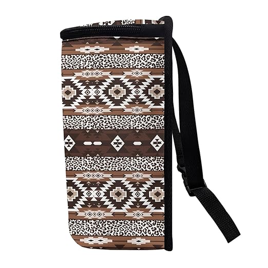 Southwestern Aztec Tribal Car Trash Can with Adjustable Straps Foldable Car Trash Bag Bin Auto Garbage Bag Multipurpose Storage Box for Vehicle Travel Camping Picnicing
