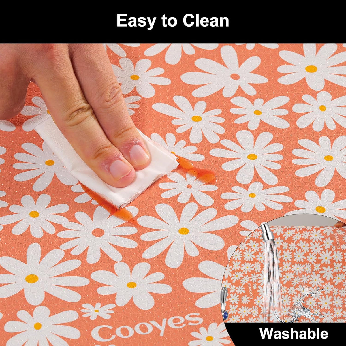 Cooyes Shelf Liner – Premium Non-Adhesive Cabinet & Drawer Liner for Kitchen – Waterproof Shelf Paper with Modern Pattern – Durable EVA Cabinet Mat – Easy to Cut （17.5" W x 360" L）