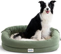 bilypaws Orthopedic Dog Bed for Large Dogs, Pet Sofa Bed with Egg Crate Foam, 4-Sided Bolster, Removable Washable Cover & Anti-Slip Bottom, Large Calliste Green