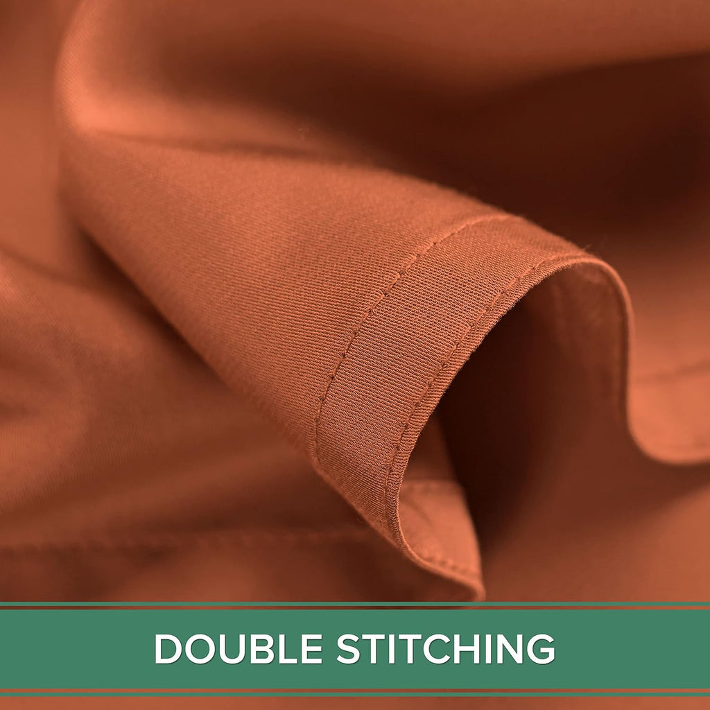 Queen Pillowcases by Pure Bamboo, Genuine 100% Organic Viscose Derived from Bamboo, Luxuriously Soft & Cooling, Double Stitching, Envelope Closure (2 Queen Pillowcases, Terracotta)
