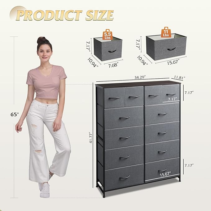 WLIVE Tall Dresser for Bedroom
