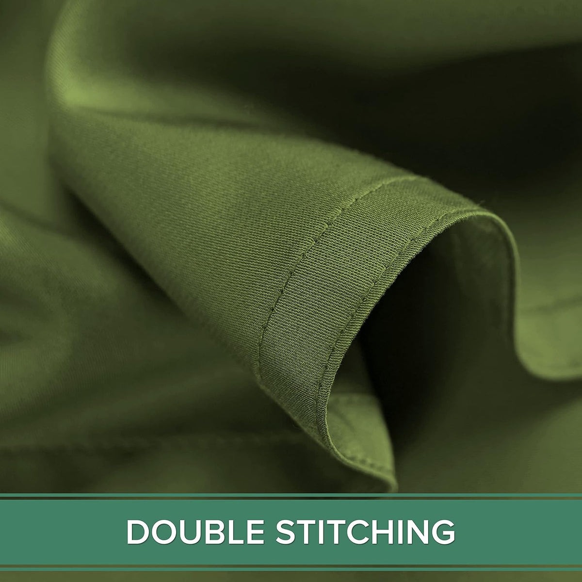 King Pillowcases by Pure Bamboo, Genuine 100% Organic Viscose Derived from Bamboo, Luxuriously Soft & Cooling, Double Stitching, Envelope Closure (2 King Pillowcases, Pesto)