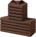 Homaxy 100% Cotton Kitchen Towels and Dishcloths Set, 12 x 12 Inches and 13 x 28 Inches, Set of 10 Bulk Kitchen Towels Set, Ultra Soft Absorbent Dish Cloths for Washing Dishes, Coffee