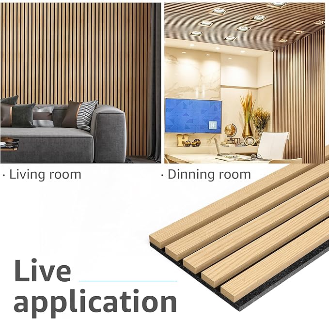 Art3d 4pcs-107 x 8in Slat Acoustic Panel