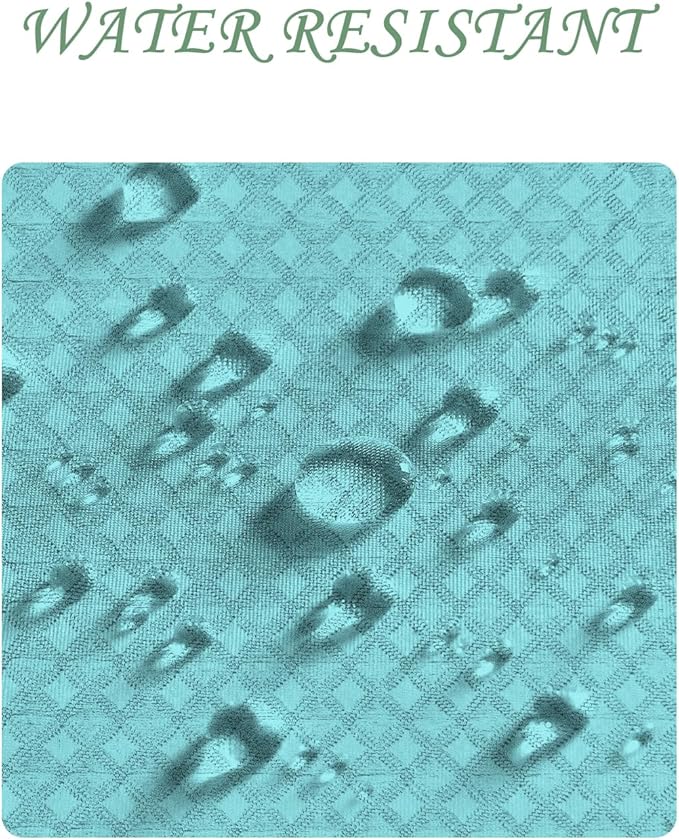 ggaimwf 48x72 Inch Solid Color Shower Curtain for Bathroom Waffle Bath Water Resistant Fabric Curtains Tiff-Any Blue Modern Thick Shower Stall Curtain with Metal Hooks