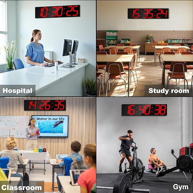 CHKOSDA 28.4''Large Digital Wall Clock, Automic Digital Clock