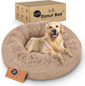 Donut Dog Bed - Premium Comfort for Anxiety Relief - Fluffy & Calming Design with Ultra-Plush Support | Cozy Round Dog Bed with Super Soft Circle Style (Camel, X-Large)