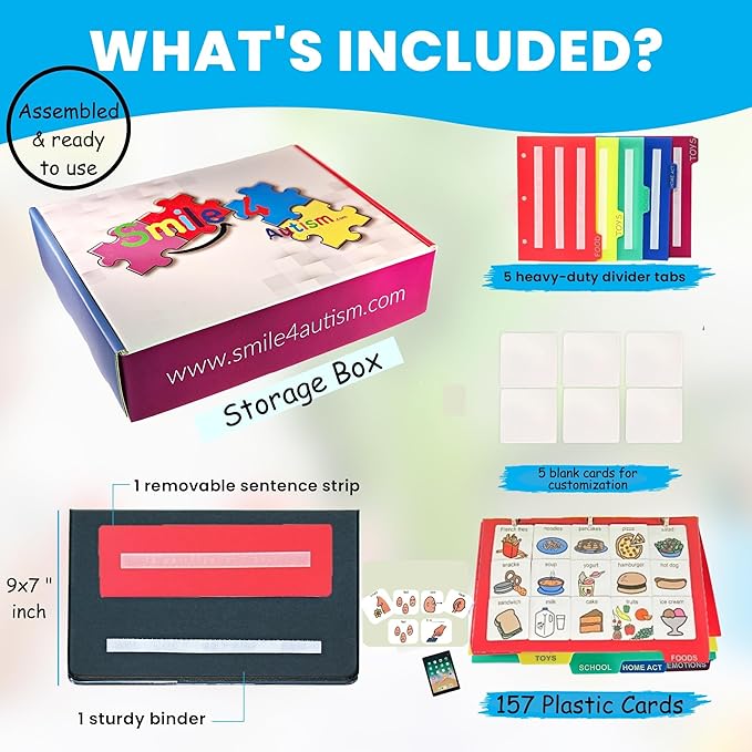 Visual Communication Book, 162 ASD Photo Picture Cards: Autism Language