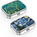 Pill Box 2 Compartment Small Pill Case,Portable for Pocket or Purse Pill Organizer Pill Container Holder to Hold Vitamins, Medication, Fish Oil and Supplements(2PCS)