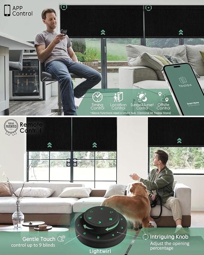Yoolax Motorized Blinds with Remote, Smart Blinds