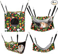 4 Pack Ferret Hammock Set for Cage Comfort Rat Bedding Accessories | Soft Small Animal Hanging Hammock Hideaway Tunnel Toys Cage Accessories for Guinea Pig Hedgehog Sugar Glider Green Mushroom