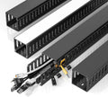 Yecaye 62.8in(4x15.7in) Cable Raceway, Large Under Desk Cable Management for Server Rack Wire Raceway, Wire Management Tray, Cord Organizer for Gaming Desk, Black