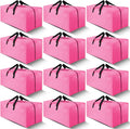 Cosy Family 12 Pack Heavy Duty Extra Large Moving Bags with Backpack Straps - Strong Handles & Zippers, Storage Totes For Space Saving, Fold Flat, Alternative to Moving Box, Pink