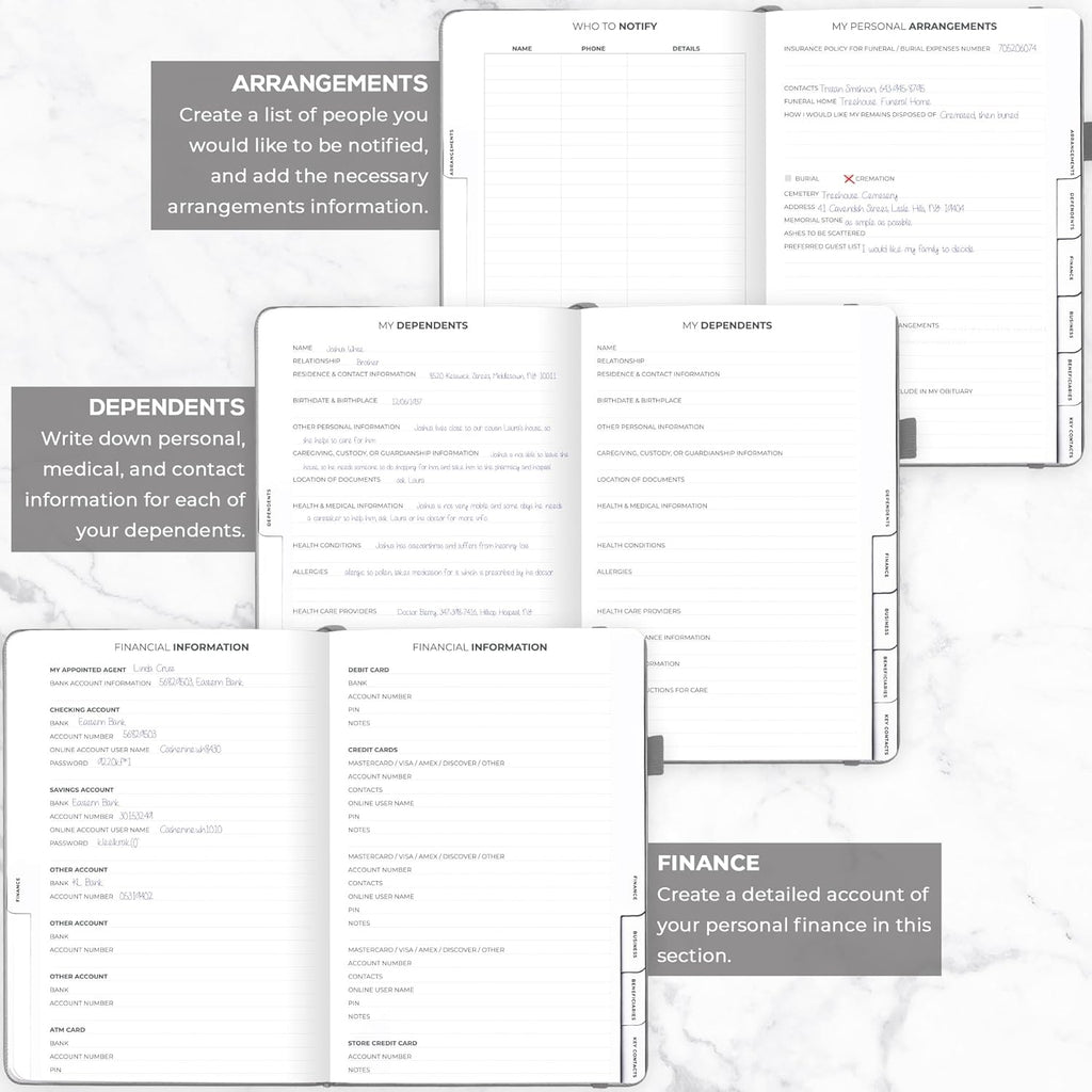 Clever Fox End of Life Planner – Final Arrangements Organizer for Beneficiary, Will Preparation, Last Wishes & Funeral Planning, A4 (Gray)
