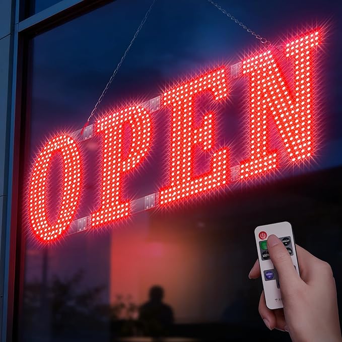 30" x 10" Large LED Open Signs