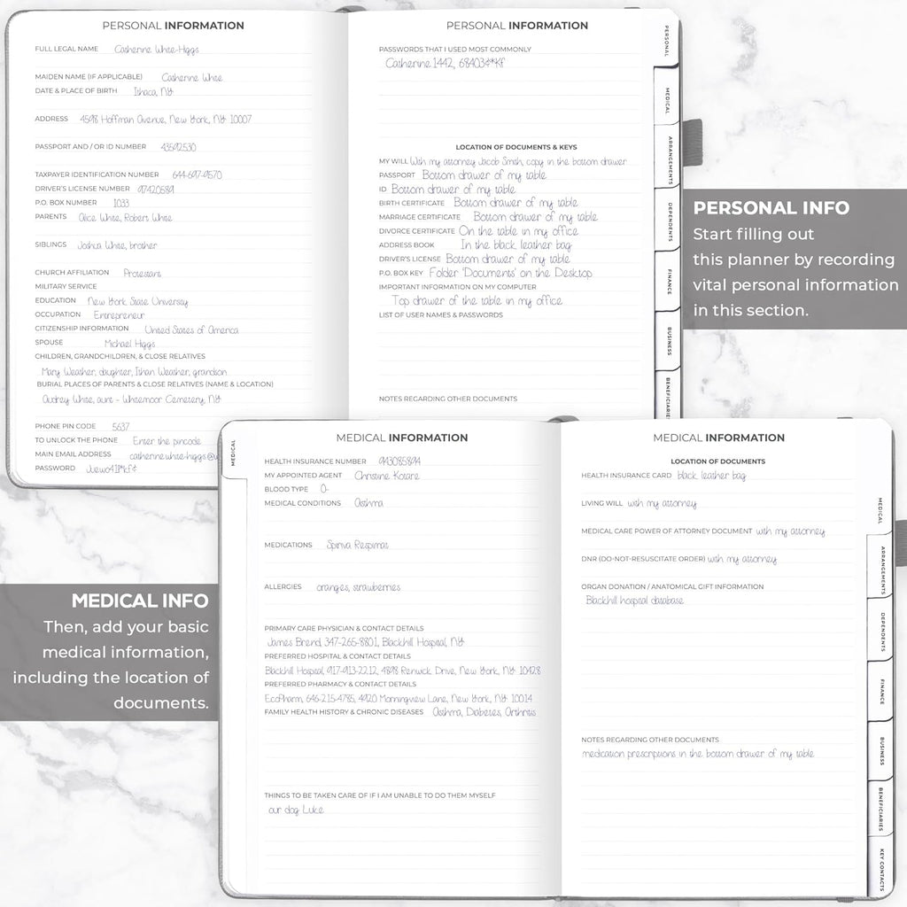 Clever Fox End of Life Planner – Final Arrangements Organizer for Beneficiary, Will Preparation, Last Wishes & Funeral Planning, A4 (Gray)