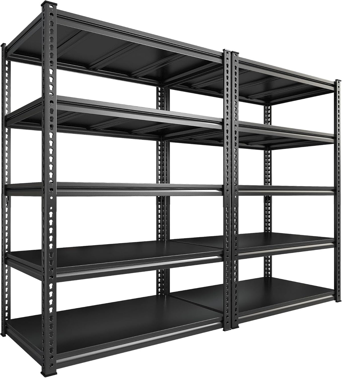 REIBII Garage Shelving 72" H Storage Shelves, 5-Tier Metal Shelving Adjustable Shelfs, Storage Shelves Heavy Duty Load 2500 LBS for Warehouse, Basement, Pantry, 72" H x36 W x18 D, 2 Pack