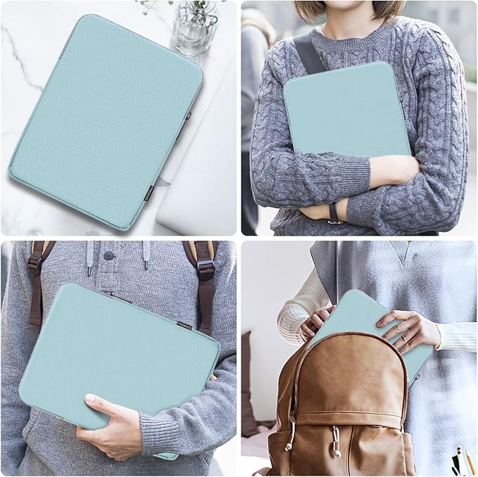 Moko 9-11 Inch Tablet Sleeve Bag Carrying Case Fits iPad air 5 10.9" 2022, iPad Pro 11 M2 2022-2018, iPad 10th 10.9,iPad 9/8/7th Gen 10.2,iPad Air 4 10.9/Air 3 10.5,Tab S8/S9 11", Misty Blue