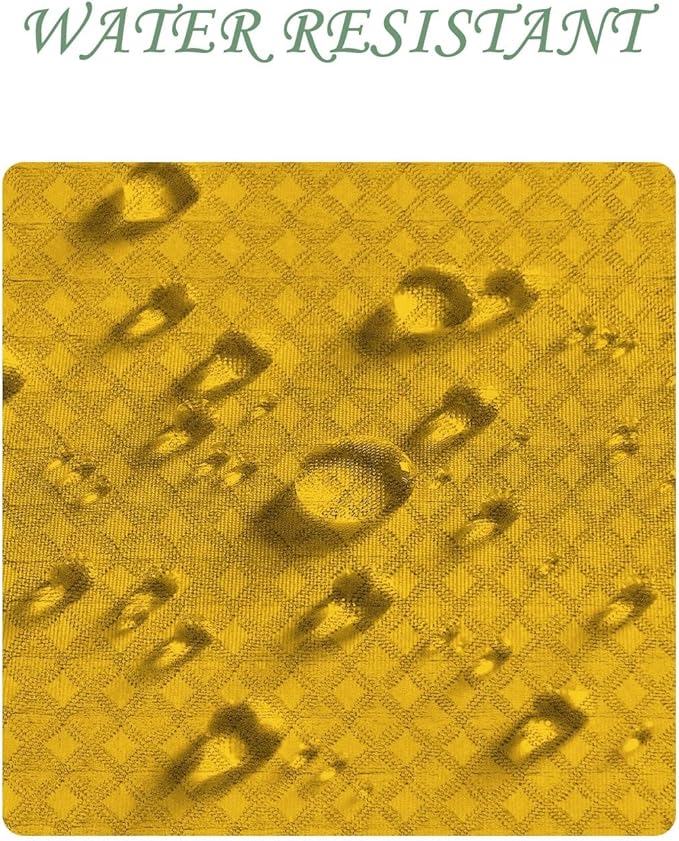 ggaimwf 60x72 Inch Solid Color Shower Curtain for Bathroom Waffle Bath Water Resistant Fabric Curtains Harvest Gold Modern Thick Shower Stall Curtain with Metal Hooks