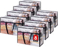 Lifewit 8 Pack Clear Clothes Storage Bags, 60L Plastic Blanket Storage Bag, Vinyl Foldable Moving Bags with Zipper, Closet Organizers and Storage Containers for Bedding, Duvet, Comforter