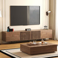 NessCarsti Mid-Century Modern TV Stand & Expandable Coffee Table Set, Walnut