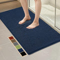 Bcoimo 48"×24" Absorbent Bath Mat, Non-Slip with Backing Chenille Bath Rug and Machine Washable Bathroom Mat Quick-Dry Design. Ideal for Bathroom and Tub Areas