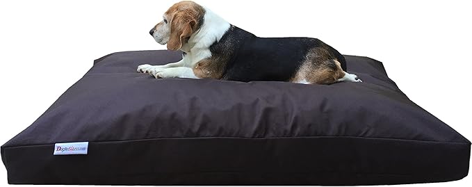 Dogbed4less Memory Foam Dog Bed for Medium to Large Dogs with Orthopedic Comfort, Waterproof Liner and Heavy Duty Nylon Cover 47X29 Pillow, Seal Brown