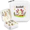 Axolotl Jewelry Box, Gifts For Kids Teens Girls, Axolotl Lovers Stuff Items Accessories Things Merchandise Decor Merch, Travel Ring Earrings Necklace Organizer Holder!