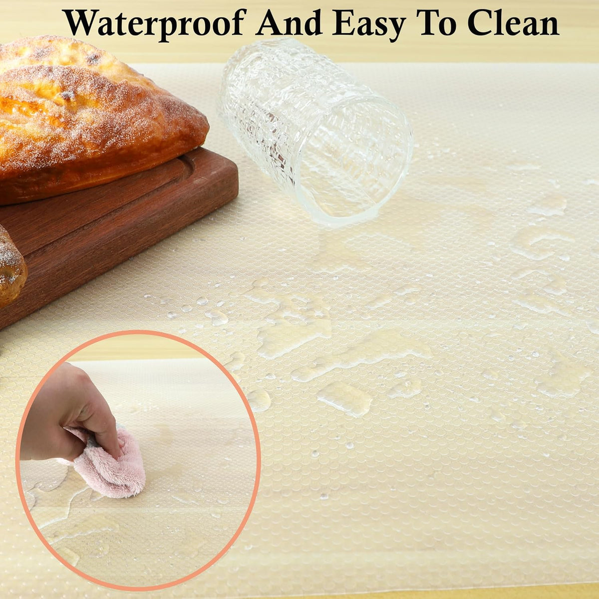 Shelf Liners for Kitchen Cabinets Non Adhesive 20 Inch Wide X 20 Ft Drawer Liner Non Slip Waterproof Refrigerator Mats Closet Pantry Shelf Liner Cupboard Liners for Kitchen Bathroom