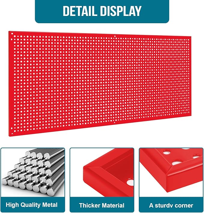 Daanxw Pegboard Rack Garage Storage Steel Horizontal PegBoard Pack, Steel