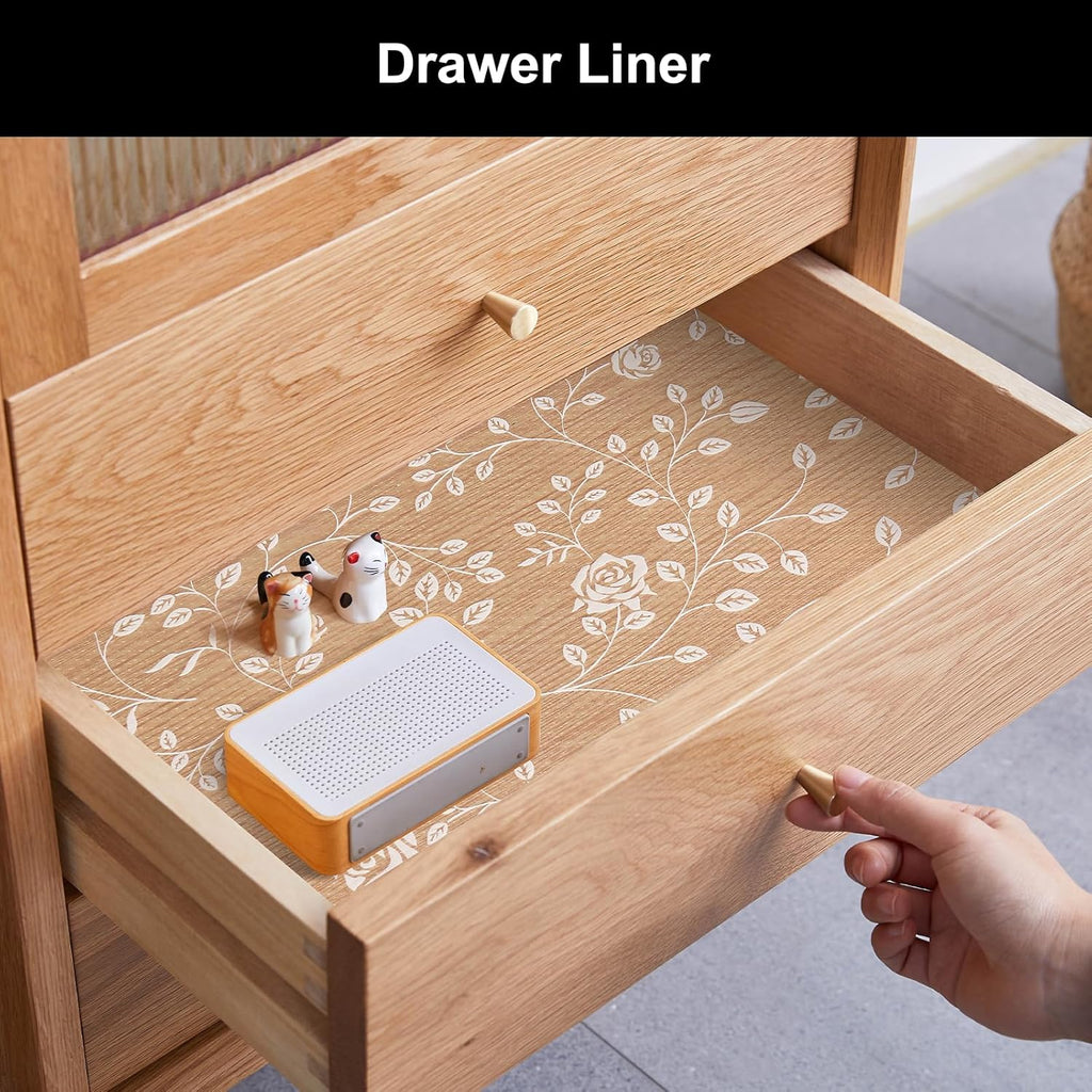Cooyes Shelf Liner – Premium Non-Adhesive Cabinet & Drawer Liner for Kitchen – Waterproof Shelf Paper with Modern Pattern – Durable EVA Cabinet Mat – Easy to Cut （11.8" W x 236" L）