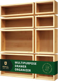 ROYAL CRAFT WOOD Bamboo Jewelry Organizer Box & Chests Set - Versatile Storage Solution for Makeup, Jewelry, and Bathroom Essentials (8 Boxes)