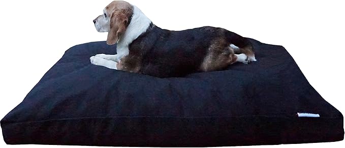 Dogbed4less Memory Foam Dog Bed for Medium to Large Dogs with Orthopedic Comfort, Waterproof Liner and Durable Canvas Cover 47X29 Pillow, Black