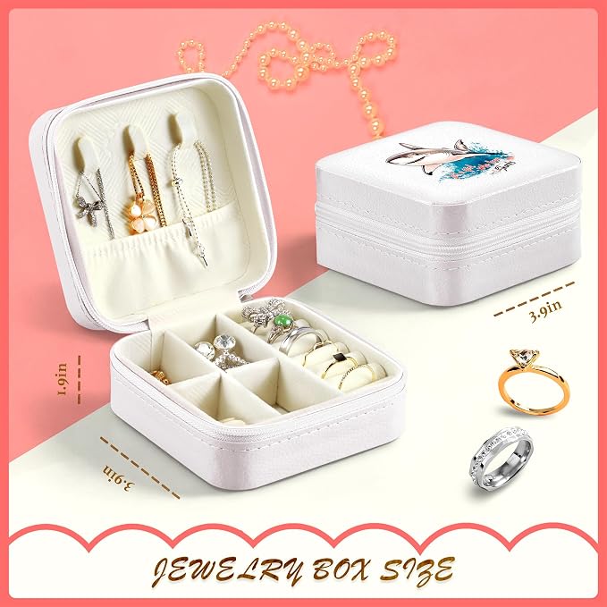 Shark Jewelry Box, Gifts For Kids Teens Girls, Shark Lovers Stuff Items Accessories Things Merchandise Decor Merch, Travel Ring Earrings Necklace Organizer Holder!