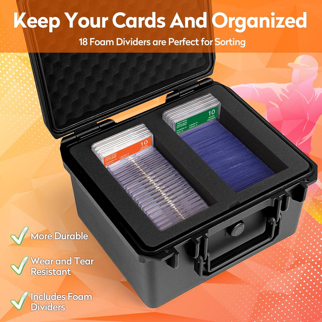 Graded Card Storage Box, Top Loaders Storage Case, Sports Trading Card Box, Cards Slab Case PSA MTG CSG SGC One Touch Magnetic Card Holder, Waterproof Carrying Collector Boxes