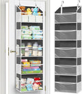Ofiray-home Over Door Organizer with 5 Large Pockets, 5 Transparent Front Pockets & 10 Mesh Side Pockets, 50 lbs Weight Capacity Hanging Storage for Toys, Shoes, Diapers, Pantry – Grey